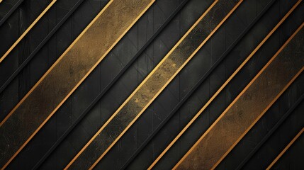 Obraz premium Black Grunge Texture Background with Shiny Golden Lines for Luxury Design