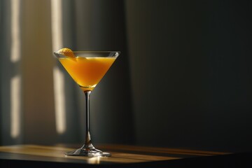 Orange cocktail with room for copy and headline wide