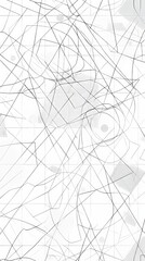 Obraz premium Abstract black and white geometric pattern with intersecting lines and shapes, creating depth and complexity. Evokes structure and organization