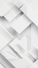 Obraz premium Abstract background with white geometric shapes, lines, and shadows for a modern, minimalist design. Perfect for corporate, tech, or science themes