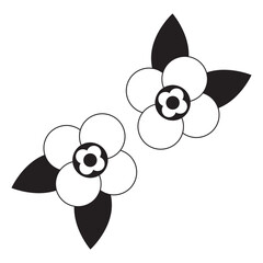 vector of flower with black color and line design