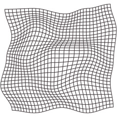 Grid, mesh, lattice with distort, deform effect. Distortion, deformation array of lines - Stock vector illustration, Clip art graphics