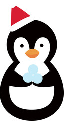 Cute Christmas penguin vector.