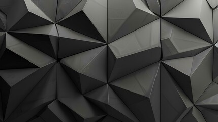 Abstract black geometric background with dark grey triangular texture for wallpaper, template or backdrop design