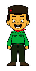 Boy Kid Standing Cartoon Illustration