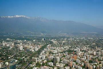 Santiago, Chile, October 22, 2023, city view showing the architecture of the buildings and houses
