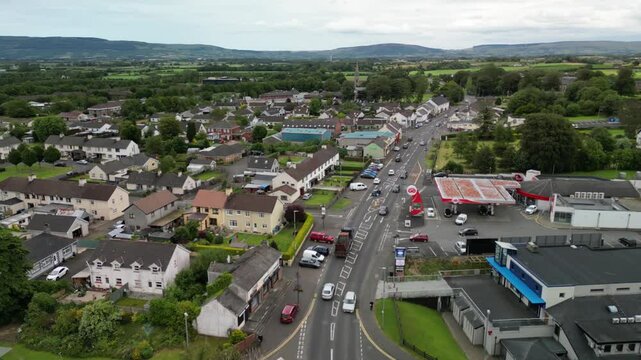 Aerial view of the village of Ballykelly, County Londonderry, Northern Ireland. 