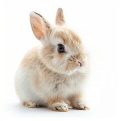 Obraz premium Sweet bunny positioned on a white background