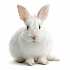 Fototapeta premium Charming rabbit on a clean white canvas