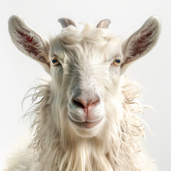 Obraz premium goat on a white background, close up