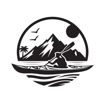 recommend clip art: Kayak logo silhouettes vector illustration 