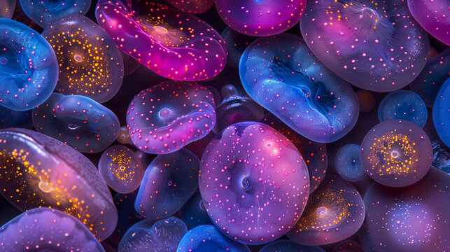 Detailed view of bacteria or probiotics