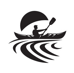 Kayak logo silhouettes vector illustration 
