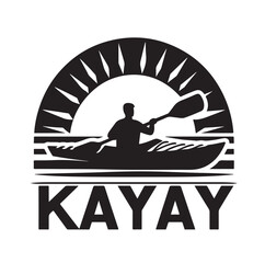 Kayak logo silhouettes vector illustration 