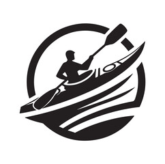 Kayak logo silhouettes vector illustration 