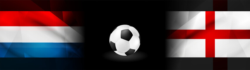 Obraz premium European Football semi-final between The Netherlands and England. Vector sport design