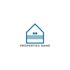 ILLUSTRATION BLUE COLOR HOME.MODERN HOUSE. RESENTIAL BUILDING SIMPLE MINIMALIST LOGO ICON DESIGN VECTOR. GOOD FOR REAL ESTATE, PROPERTY INSDUSTRY
