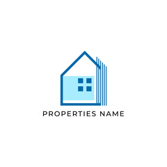 ILLUSTRATION BLUE COLOR HOME.MODERN HOUSE. RESENTIAL BUILDING SIMPLE MINIMALIST LOGO ICON DESIGN VECTOR. GOOD FOR REAL ESTATE, PROPERTY INSDUSTRY