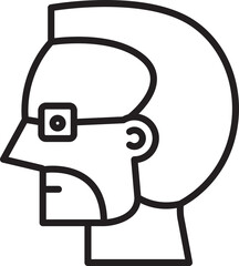 Male Head Side View Illustration
