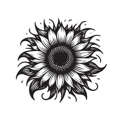 Sunflowers Silhouette vector illustration