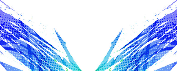 Abstract Sport Background with Colorful Gradient Brush Background. Grunge Brushstroke Element with Halftone Effect for Poster or Banner Design