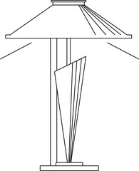 Vector silhouette illustration sketch of detailed design of decorative lamps, vintage classic furniture ornaments in the room