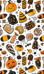 2D illustrator doodle tile patterns with cute graphic designs