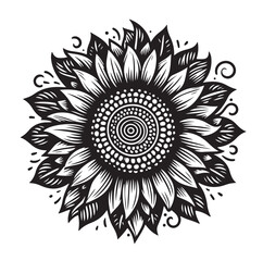 Sunflowers Silhouette vector illustration