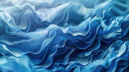 Obraz premium Background with volumetric blue waves, dynamic and flowing aquatic theme