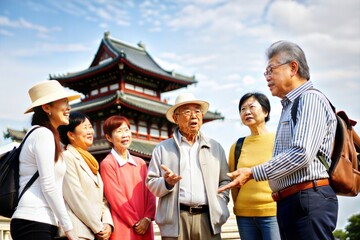 Asian Tour Guide Sharing Local History
