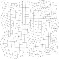 Grid, mesh, lattice with distort, deform effect. Distortion, deformation array of lines - Stock vector illustration, Clip art graphics