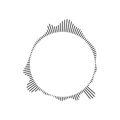 Fototapeta premium Music equalizer and sound wave. Circular sound waves, depicting audio music,icons and logos for equalizers, radial spectrum designs, ring patterns. Vector illustrations isolated on white background.