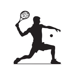 A tennis player silhouette vector illustration