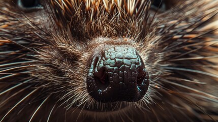 Close-up of a hedgehog's nose