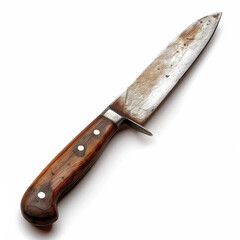 A sharp kitchen knife isolated on a white background