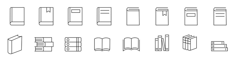 Book icon set. Line book icon.Books Icons - Vector icons set.