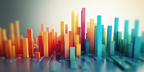 Obraz premium Abstract Cityscape with Colorful Towers