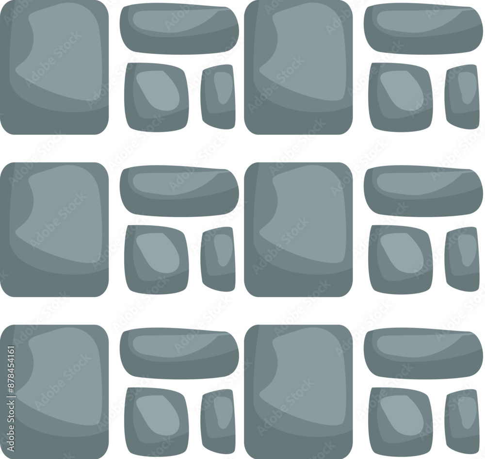 Poster seamless stone wall texture repeating with square and oblong stones for game user interface creation