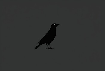 Obraz premium Graceful Crow Silhouette: Vector Graphic for Minimalist Projects