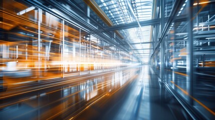 Obraz premium Smart Factory Concept: AI, IoT, and Robotics in Manufacturing - Efficiency and Productivity Banner