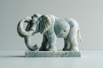 Minimalistic woolly mammoth figure, with a smooth, rounded design,