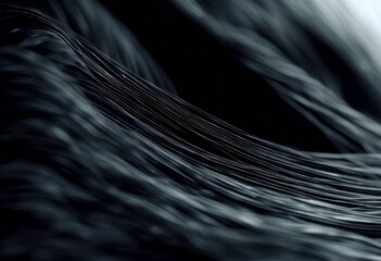 technology texture background black hair coiffure closeup wavy shiny woman style detail health