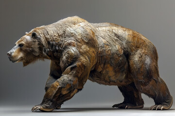 Fototapeta premium Minimalist figure of a Megatherium, with clean lines and rounded shapes,