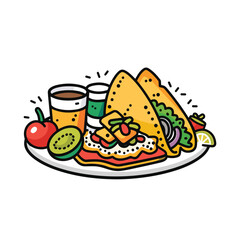 a plate with a sandwich and a glass of juice.