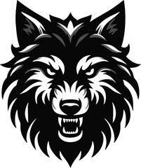 Black angry wolf silhouette illustration set Wolf silhouette. Minimalist and Flat Logo. Isolated vector image,vector illustration 3
