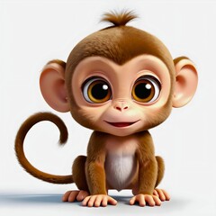 Obraz premium a little monkey with big eyes that is looking very surprised