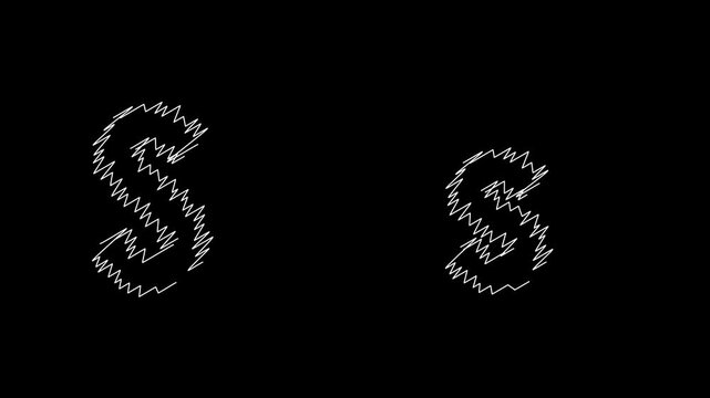 Scribble effect letter s animation