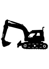 Excavator | Digging Machine | Construction Vehicle | Demolition Machinery | Machine Operator | Skilled Worker | Construction | Heavy Equipment | Original Illustration | Vector and Clipart | Cutfile an