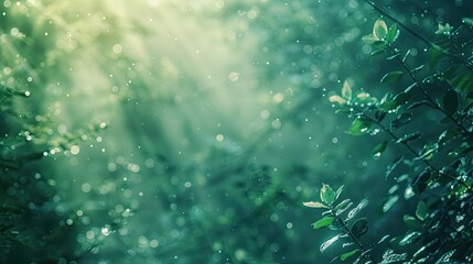 light green forrest blurry light rays minimalist