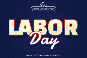 American Labor Day editable text effect template